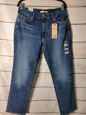 Levi's Vintage Women's Straight Leg Mid Rise Jeans in Medium Blue